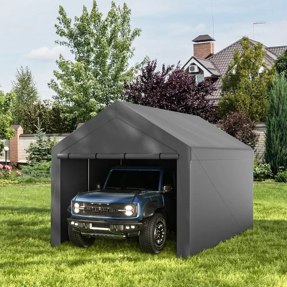 10x20ft Heavy Duty Carport with Removable Sidewalls, All Weather Carport Garage Party Tent Large Outdoor Canopy Storage Shed