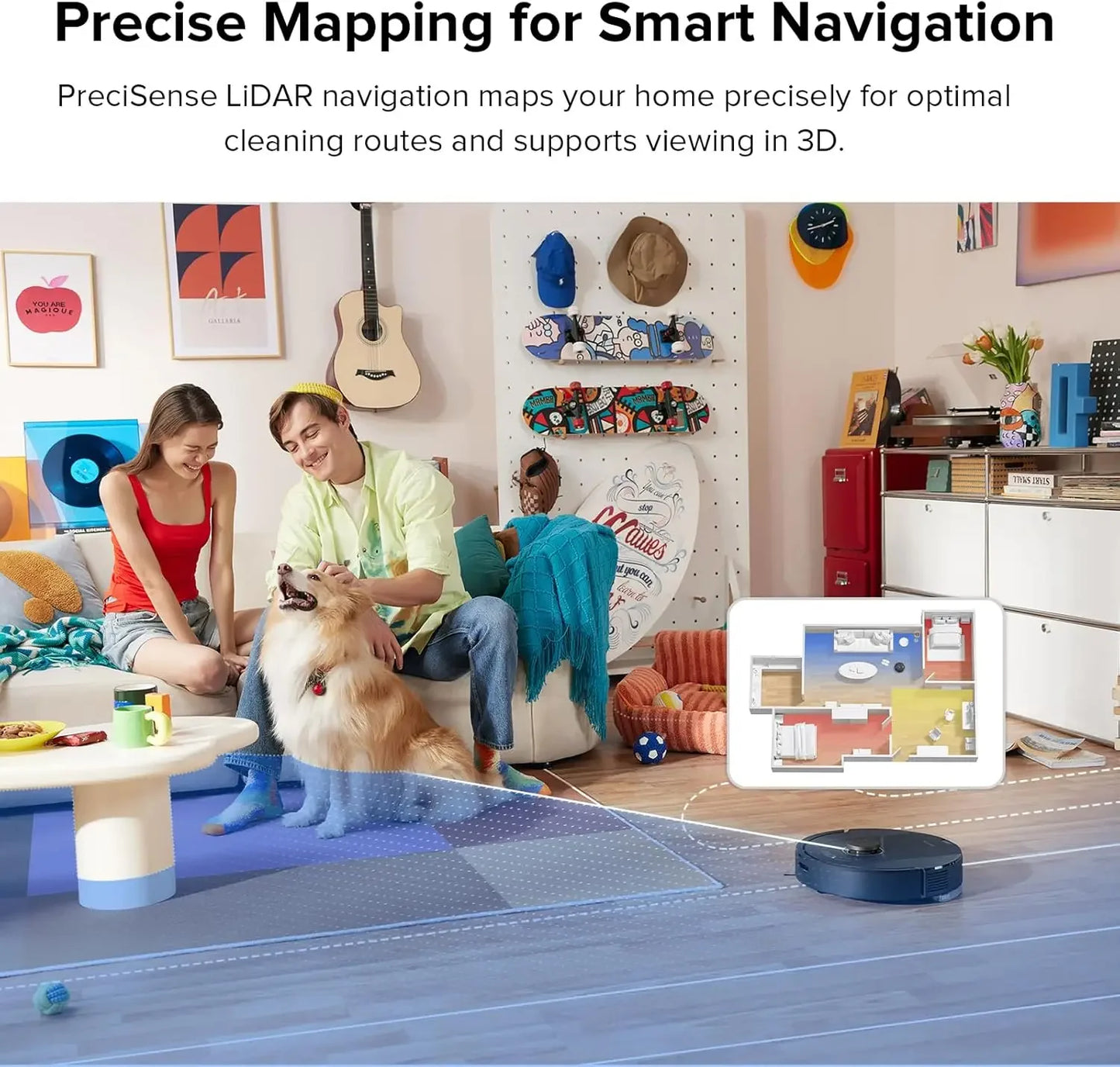 Pro Robot Vacuum and Mop Combo 5500Pa Suction DuoRoller Brush LiDAR Navigation Robotic Vacuum Cleaner with 240 min Runtime