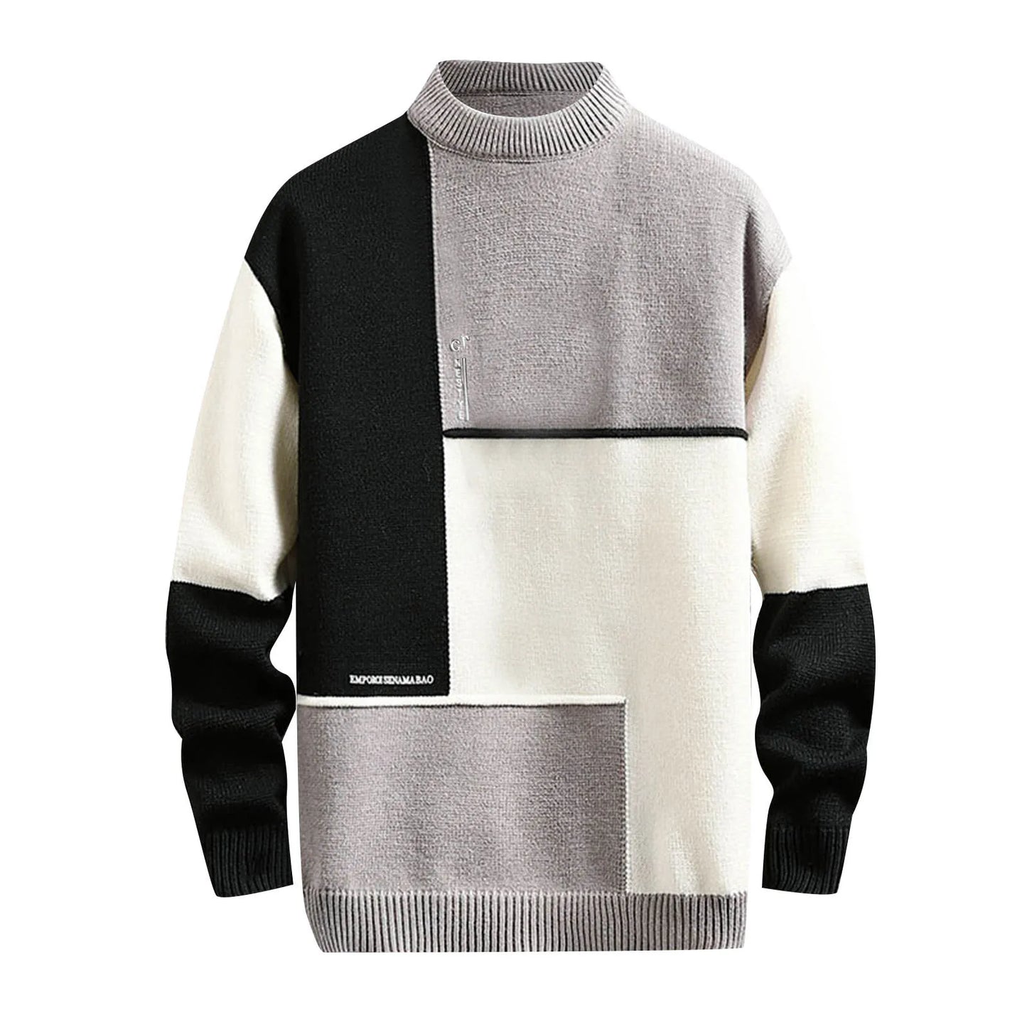 Light Weight Sweaters For Men Casual Fashion Trend Semi Turtleneck Long Sleeved Sweater Old Money Clothes Color Block Pullovers