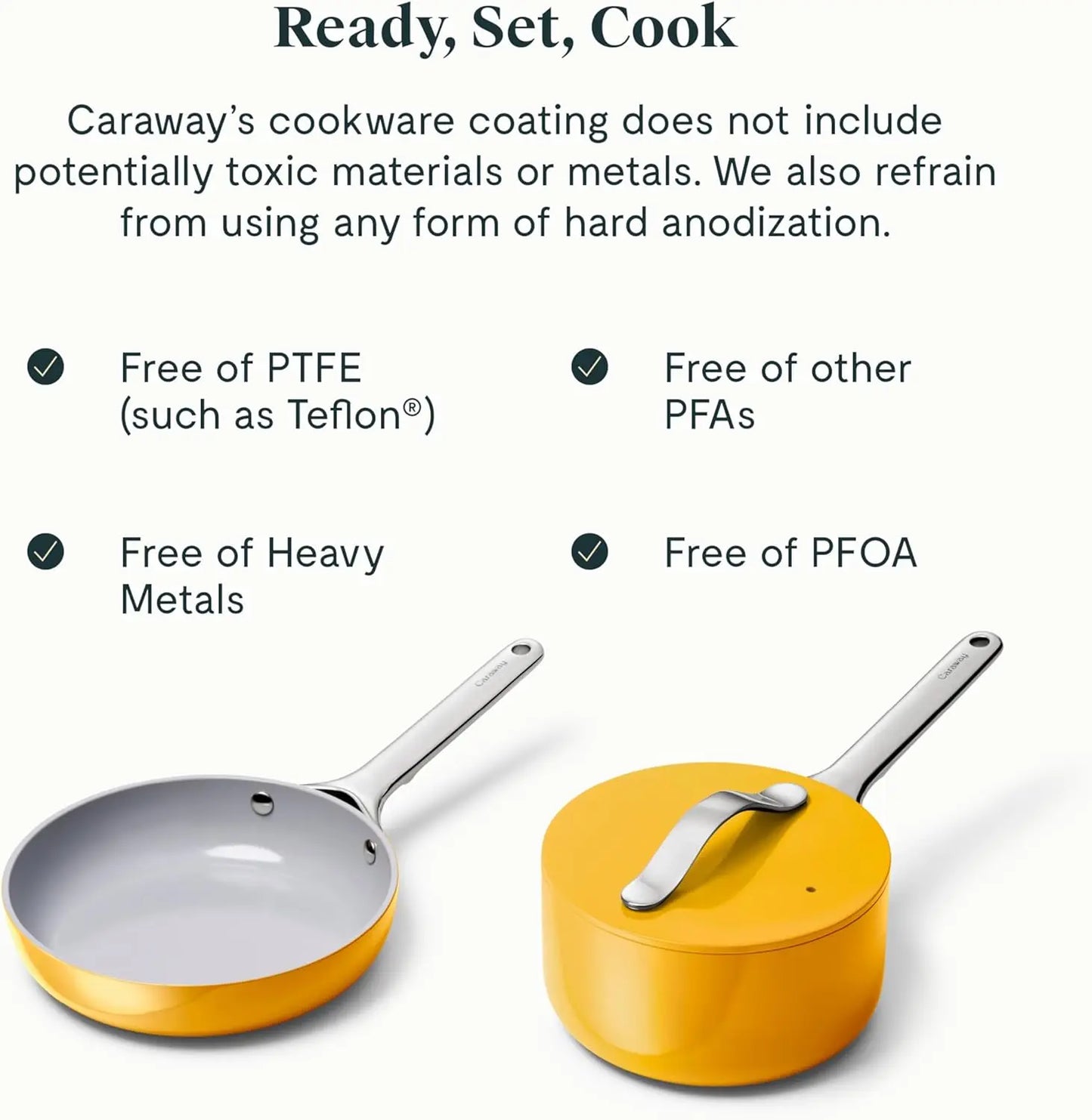 away Mini Cookware Set - Non-Stick Ceramic Fry Pan (1.05 Qt, 8"") & Sauce Pan (1.75 Qt) - Non Toxic, Ptfe & Pfoa Free - Oven