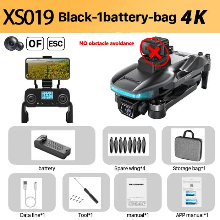 New XS019 Pro GPS Brushless RC Drone 4k EIS Camera Aerial UAV 540° Laser Obstacle Avoidance Foldable Quadcopter Dron Toys Gift
