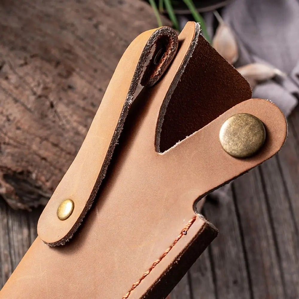 Outdoor Equipment Leather Sheath Holder Pocket Hunt Belt Loop Case Fold Knife Tool Flashlight Case Camp Outdoor Carry