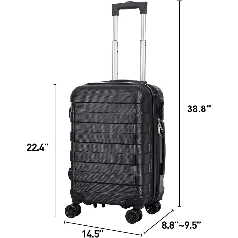 21 Inch Hardside Expandable Carry On Luggage with Spinner Wheels, Lightweight Suitcase Durable Rolling Luggage for Business