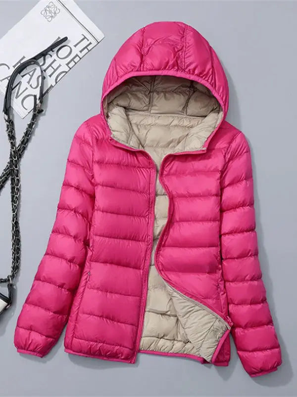 0-10℃ Women Light Weight Winter Jackets 2024 New Autumn Hooded Windproof White Duck Down Coats Ultralight Portable Puffer Parkas