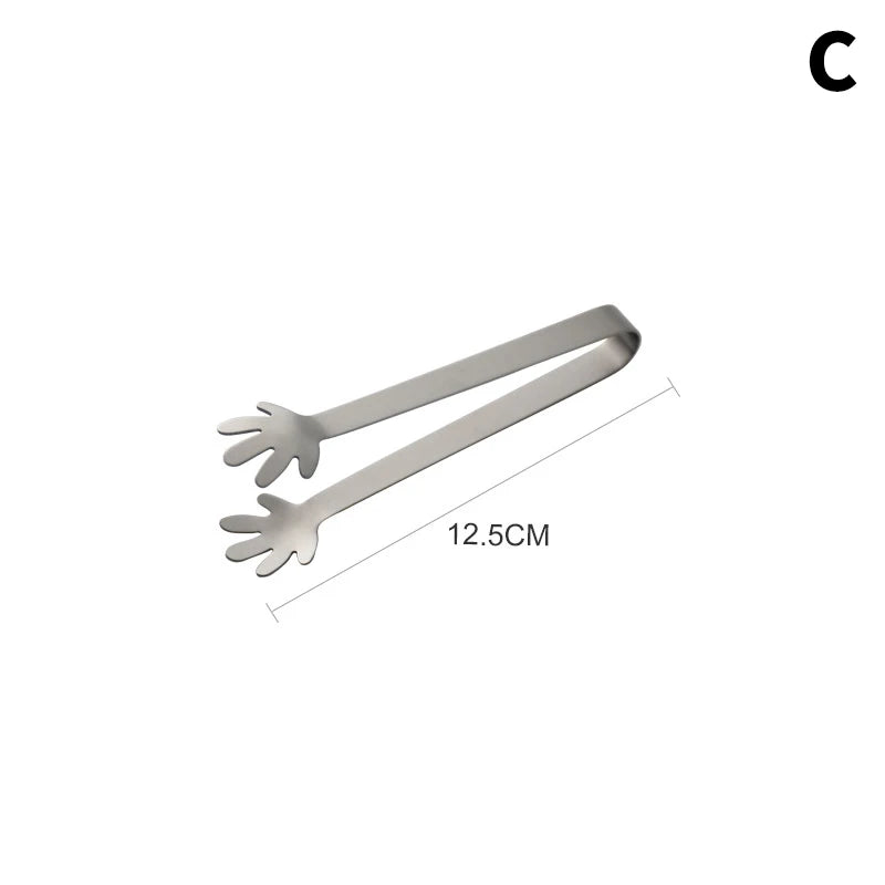 Stainless Steel Ice Cube Clips Sugar Tongs Foods BBQ Clips Ice Clamp Tool Bar Kitchen Serving Tong Kitchen Accessories