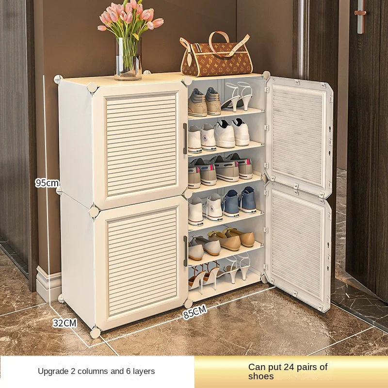 Bedroom Living Room For Assemble Storage Shelf Multilayer High-Capacity Dustproof Cabinet Household Shoe Rack Hallway Foldable