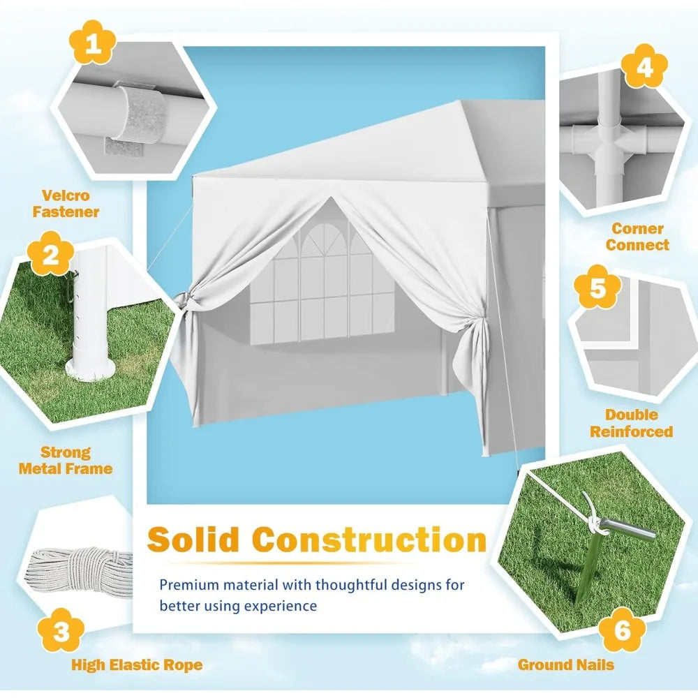Party Tent 10x30Outdoor Wedding Canopy Tents with Removable Sidewalls Heavy Duty Event Booths Waterproof Gazebo Shelter (White)