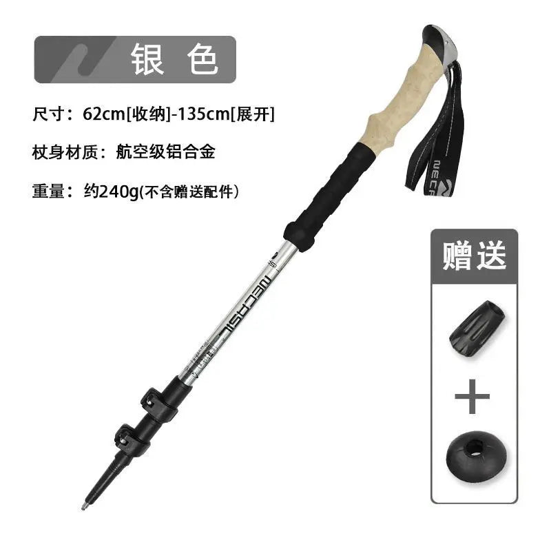 Lighten Up Folding Trekking Poles Carbon Fiber Ultralight Quick Lock Walking Stick Hiking Running Nordic Walking Polehiking stic
