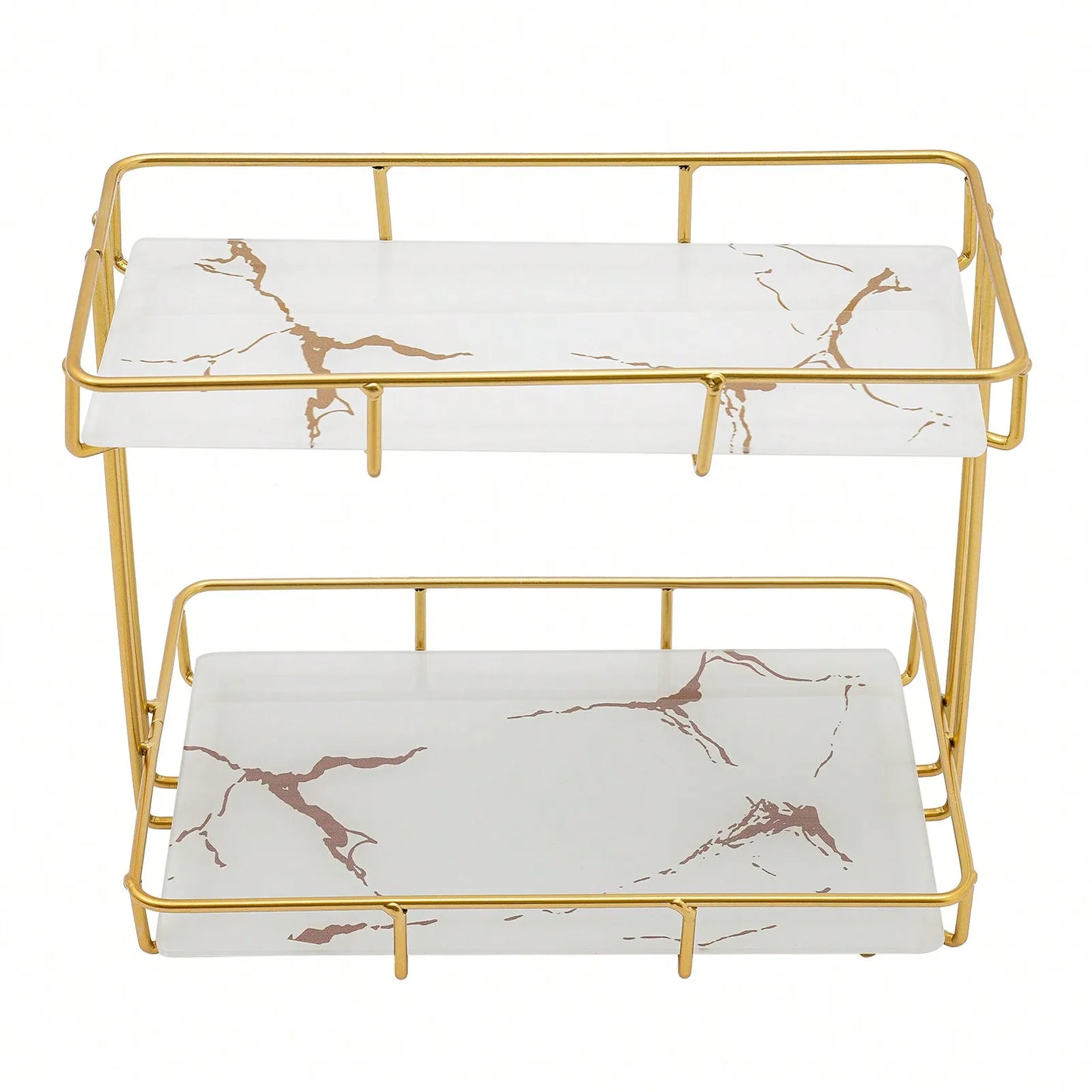 Black/White 2 Tier Bathroom Organizer Countertop Perfume Makeup Organizer Cosmetics Storage Display Rack Vanity Tray Dresser