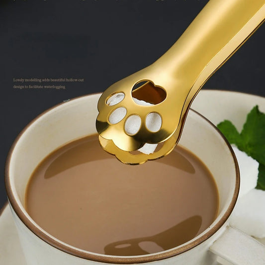 Kitchen Gadgets Barbecue Food Tong Non-Slip Cooking Clip Stainless Steel Ice Tongs Salad Cat Claw Shape Steak Clamp Bread Tongs