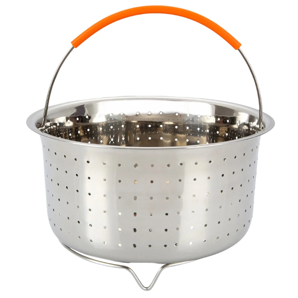 21 5X125CM Steamer for Cooking Cooker Pot Wok Basket Stainless Steel Rice Fruit Cleaning Pressure Household