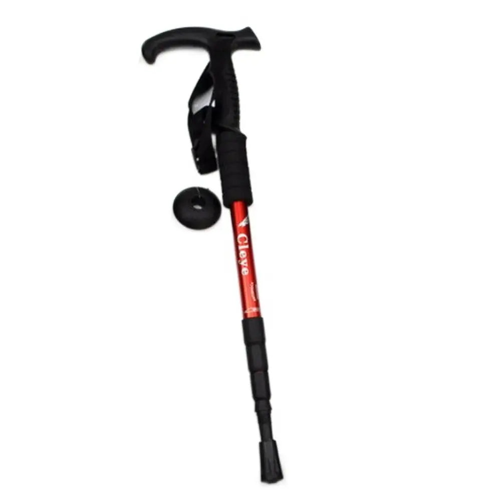 4 Section Trekking Poles Folding Non-slip Walking Stick Aluminium Alloy Ergonomic Handle Design Foldable Crutches Hiking