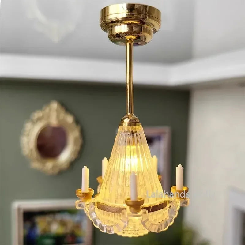 Dollhouse Miniature Furniture Decoration Item Fashion Simulation Can Be Bright Chandelier/floor Lamp Decor Accessories Toys