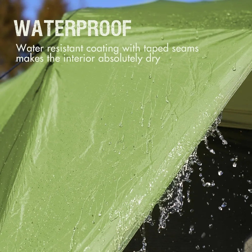 8 Person Instant Tent for Camping, Large Water Resistant Cabin Family Tent Easy Setup with 5 Large Mesh Windows