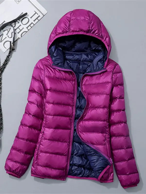 0-10℃ Women Light Weight Winter Jackets 2024 New Autumn Hooded Windproof White Duck Down Coats Ultralight Portable Puffer Parkas