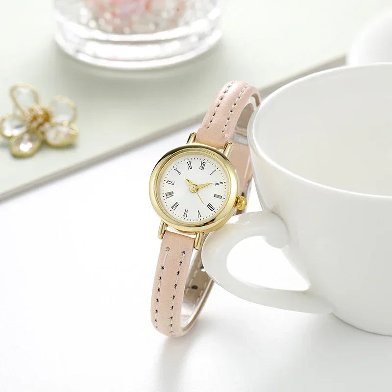 2025 Simple Women's Watches Small Round Girl's Belt Watches Quartz Wristwatches Women's Watch Gift Reloj Para Mujer Women Watch