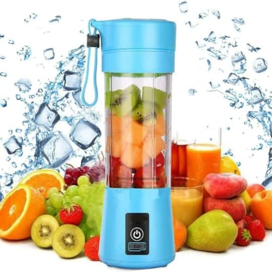 "USB Rechargeable Portable Blender - Ice Crushing Mini Mixer for Smoothies, Juice, Shakes - 13oz Capacity, Six Sharp Blades"