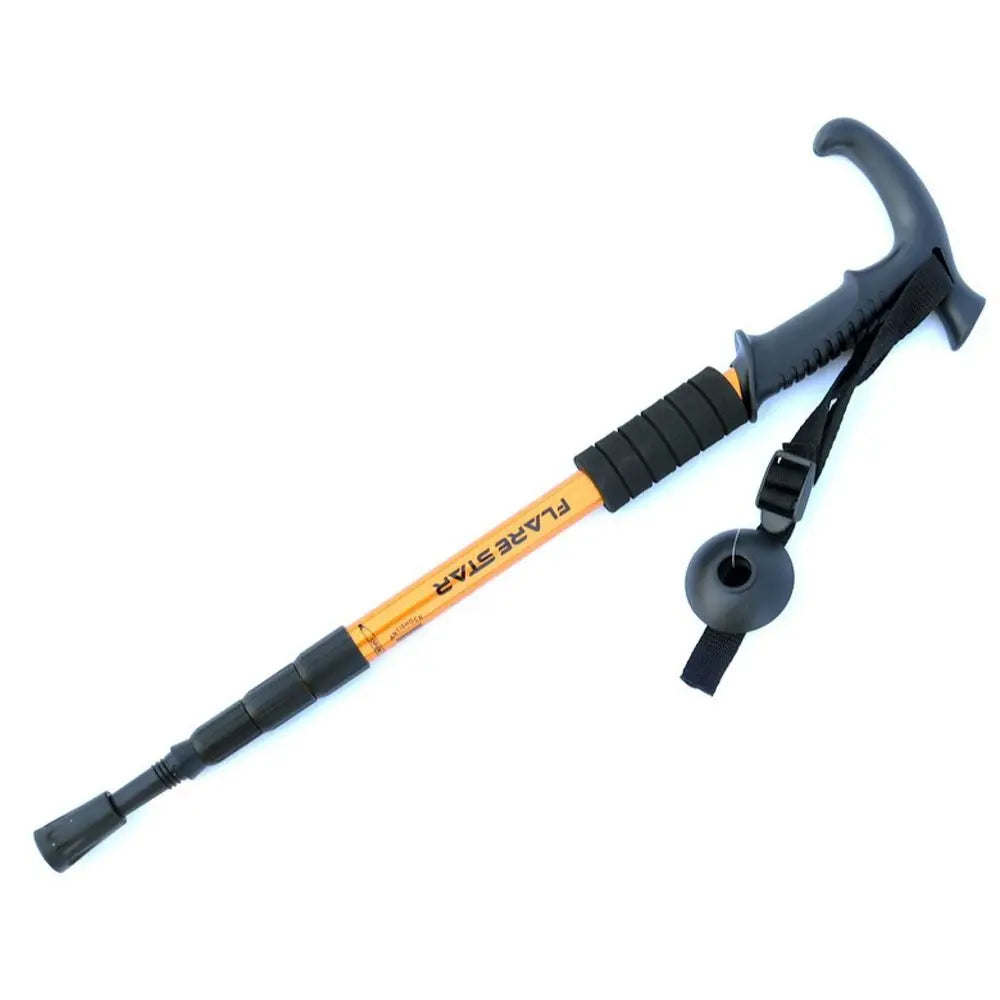 4 Section Trekking Poles Folding Non-slip Walking Stick Aluminium Alloy Ergonomic Handle Design Foldable Crutches Hiking
