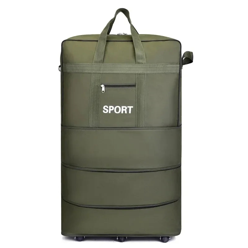 Plus Airline Checked Bag Oxford Large Capacity Travel Universal Wheel Foldable Luggage Moving Storage Bag Rolling Packing Cubes