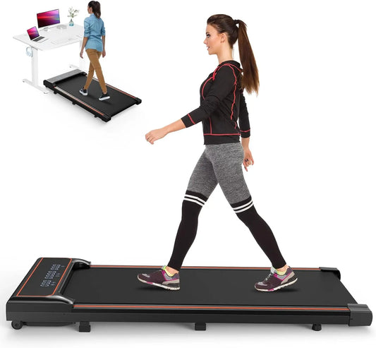 Compact Armless Treadmill for Small Spaces, Quiet Under-Desk Walking Pad, Slim & Portable Design for Home Office Workouts, Easy