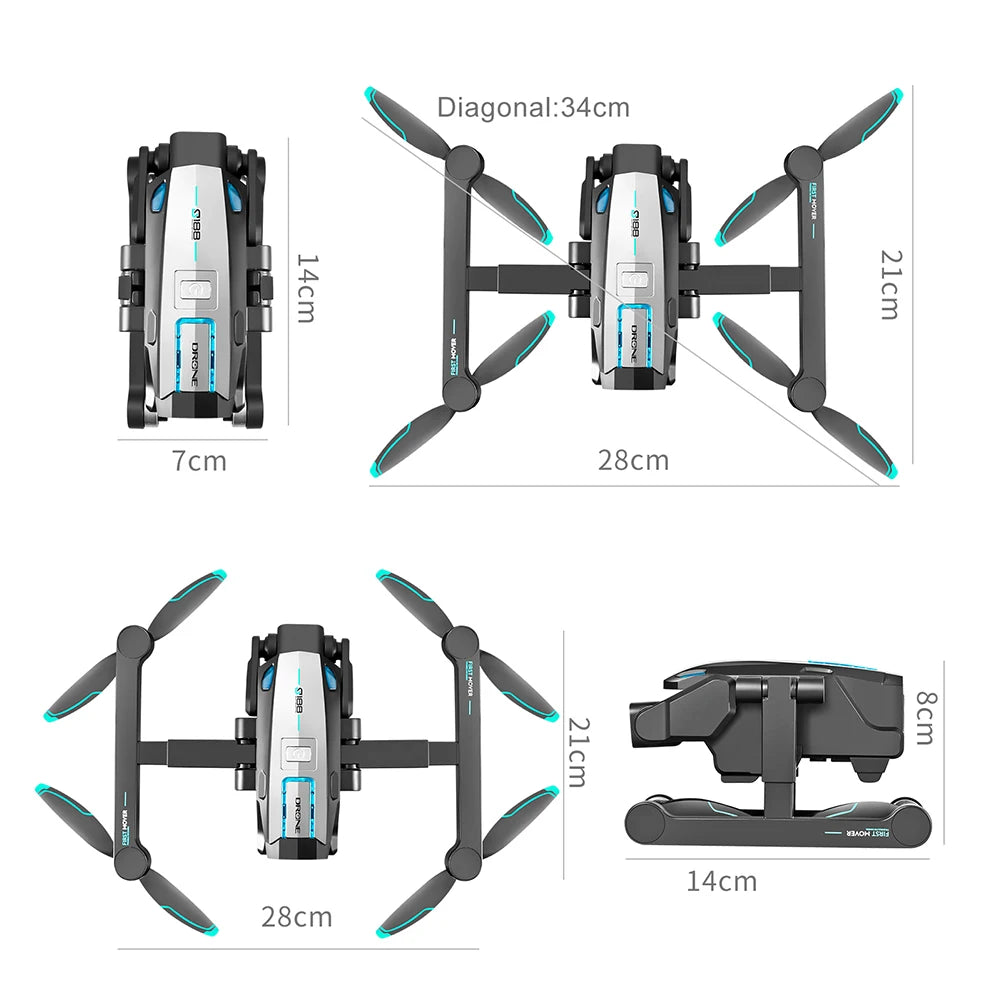 Brushless Motor Aerial-Drone With HD Camera Wind Resistance Quadcopters Toy For Beginners