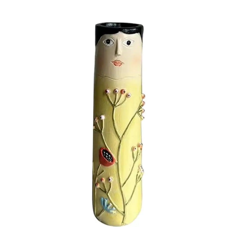 Spring Family Bud Vases Resin Bohemian Vase Cute Shelf Decortions Boho Modern Character Flower Vase Creative Desktop Ornaments