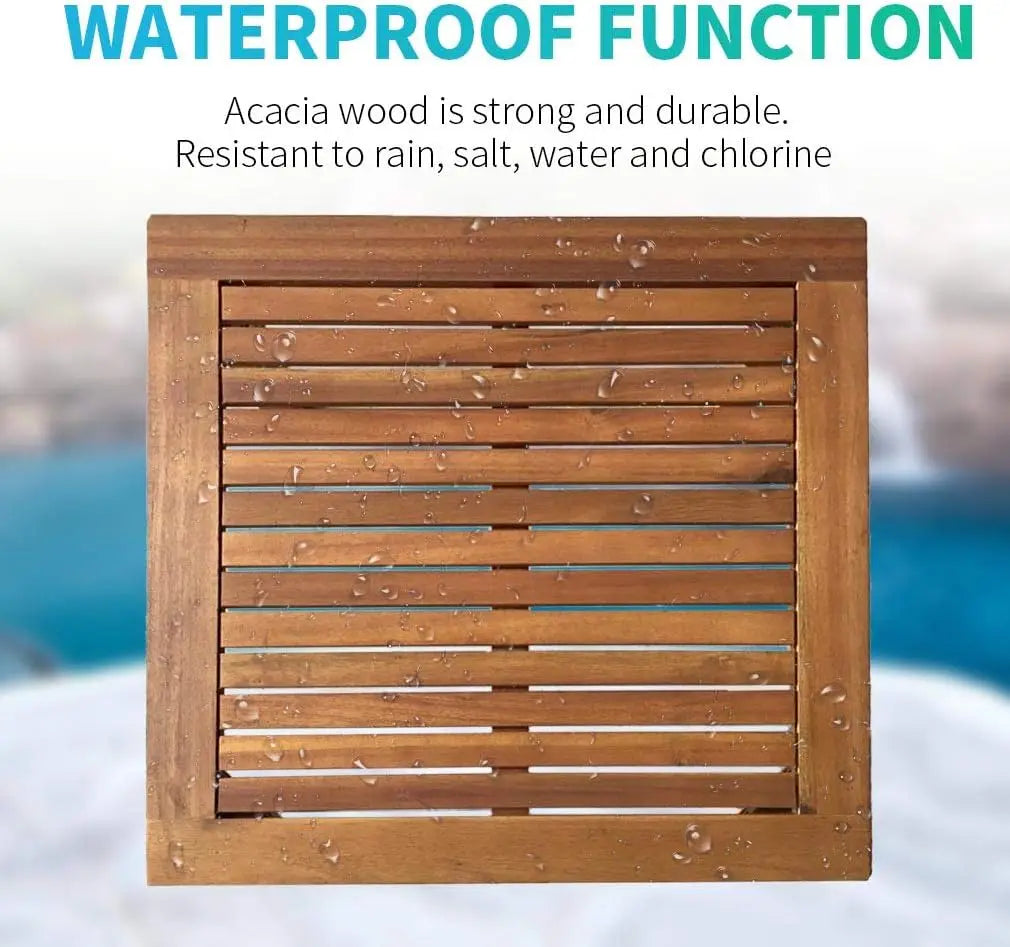 NEW 3-Piece Acacia Wood Patio Bistro Set Patio Furniture Outdoor Chat Conversation Table Chair Set Outdoor Wood Chat Set