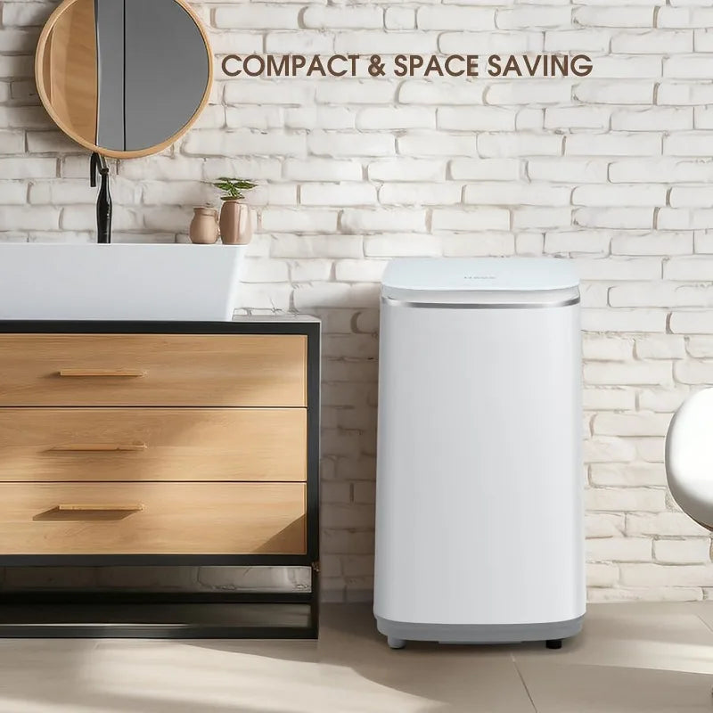 Portable Washing Machine, Small Washer 0.8 Cu. Ft. Capacity, Fully Automatic with 8 Wash Cycles, Touch Button & LED Display