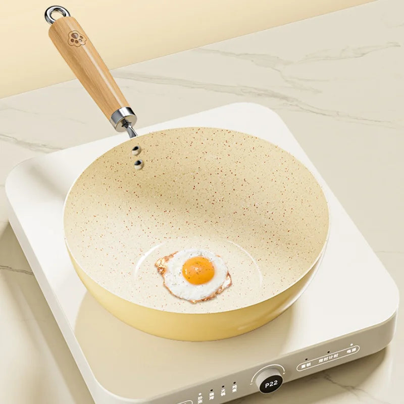 Ceramic Non-stick Frying Pan Household Cooking Pan Not Picky Stove Pan Multi-function Cooking Pan with Cover