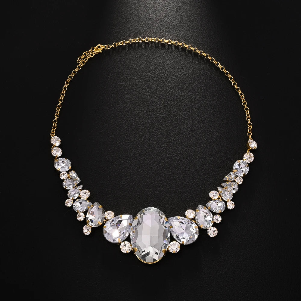 Stonefans Trend Exaggerated Crystal Choker Necklace Wedding Accessories 2025 Fashion Large Rhinestone Collar Choker for Women