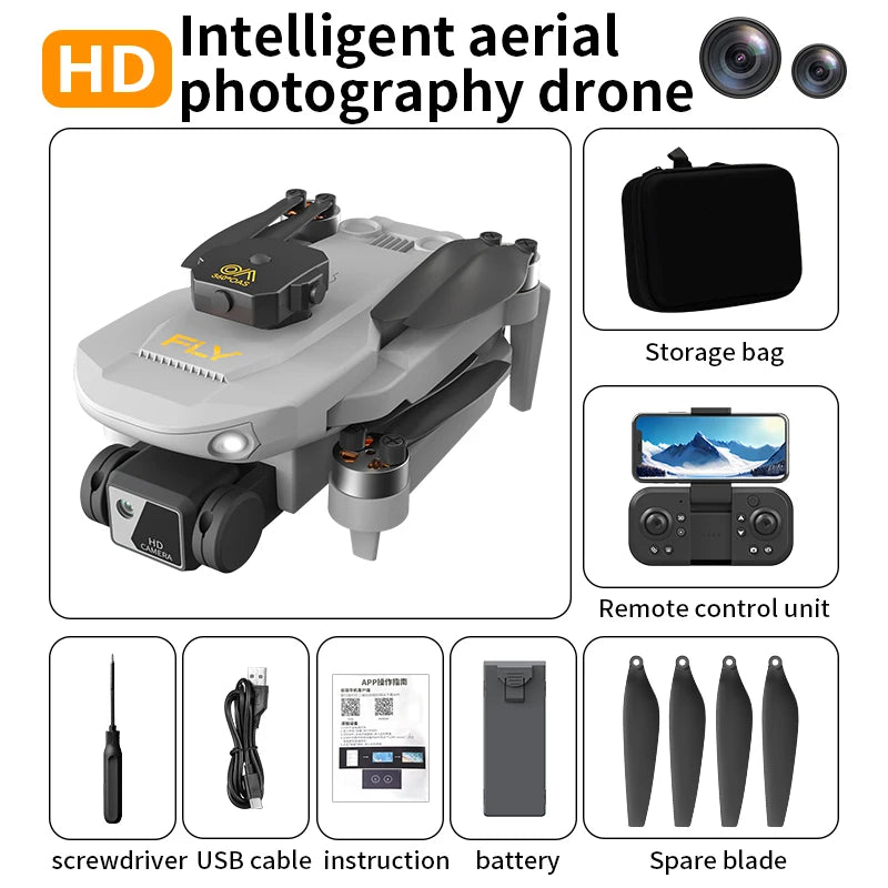 S52Drones 4k HD Brushless Motors Folding Aerial Drone Optical Flow Localization Four Sided Obstacle Avoidance Drone Toys Gifts