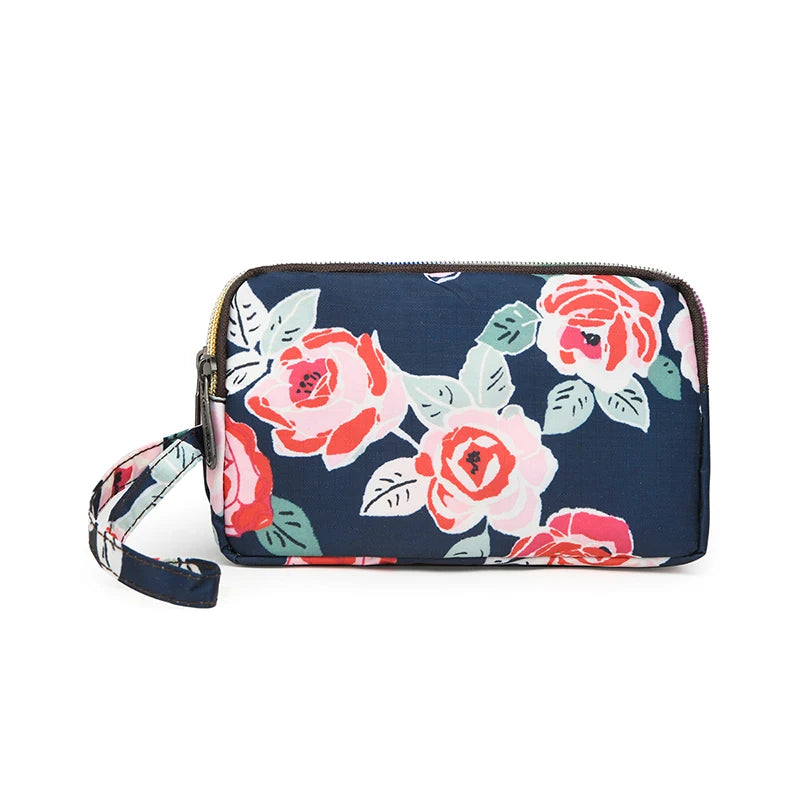 Fashion Printing Ladies Clutch Wallet Large Capacity Triple Zipper Hand Carry Coin Purse Shopping Handheld Cell Phone Bag