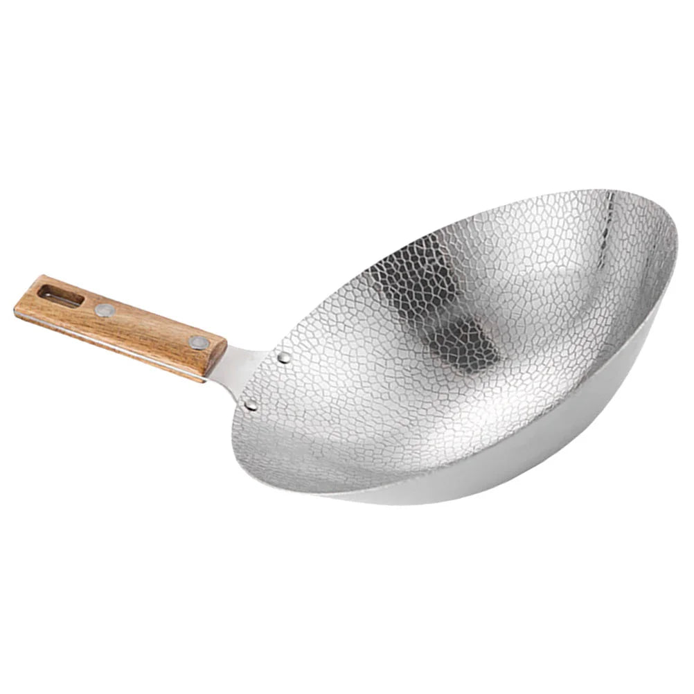 Stainless Steel Griddle Kitchen Wok Supply Everyday Pan Frying Metal with Handles for Home Utensil Saucepans