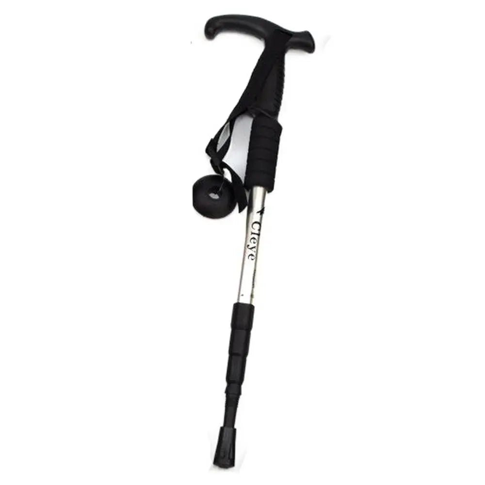 4 Section Trekking Poles Folding Non-slip Walking Stick Aluminium Alloy Ergonomic Handle Design Foldable Crutches Hiking