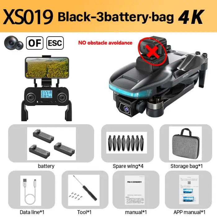 New XS019 Pro GPS Brushless RC Drone 4k EIS Camera Aerial UAV 540° Laser Obstacle Avoidance Foldable Quadcopter Dron Toys Gift