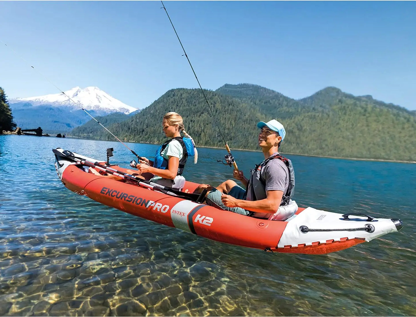 Excursion Pro Inflatable Kayak Series: Includes Deluxe 86in Kayak Paddles and High-Output Pump – SuperTough PVC – Adjustable