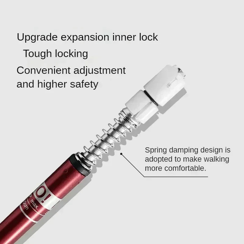 1-pack aluminum alloy telescopic trekking poles ultra-light shock-absorbing walking poles trekking poles