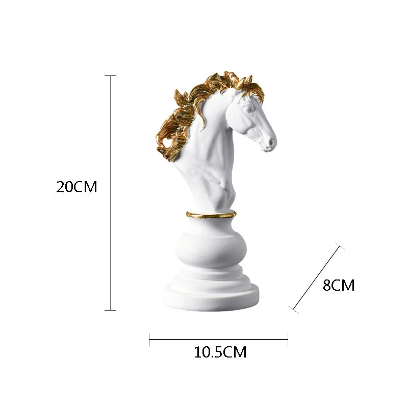 Retro International Chess Figurine for Interior King Knight Sculpture Home Desktop Decor Living Room Decoration