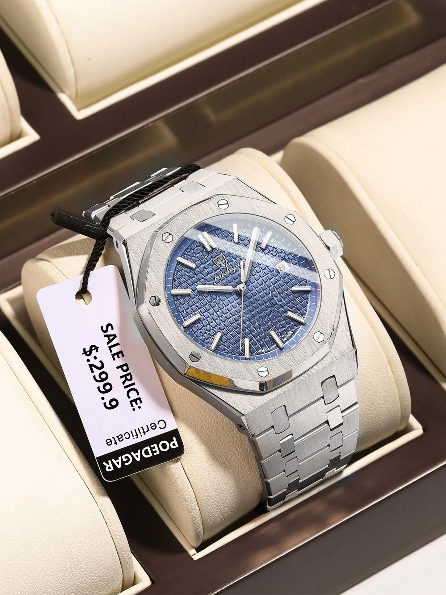 POEDAGAR Classic Men's Watches Fine Steel Original Quartz Watch for Man Luminous Date Waterproof Wristwatch Trend Fashion New