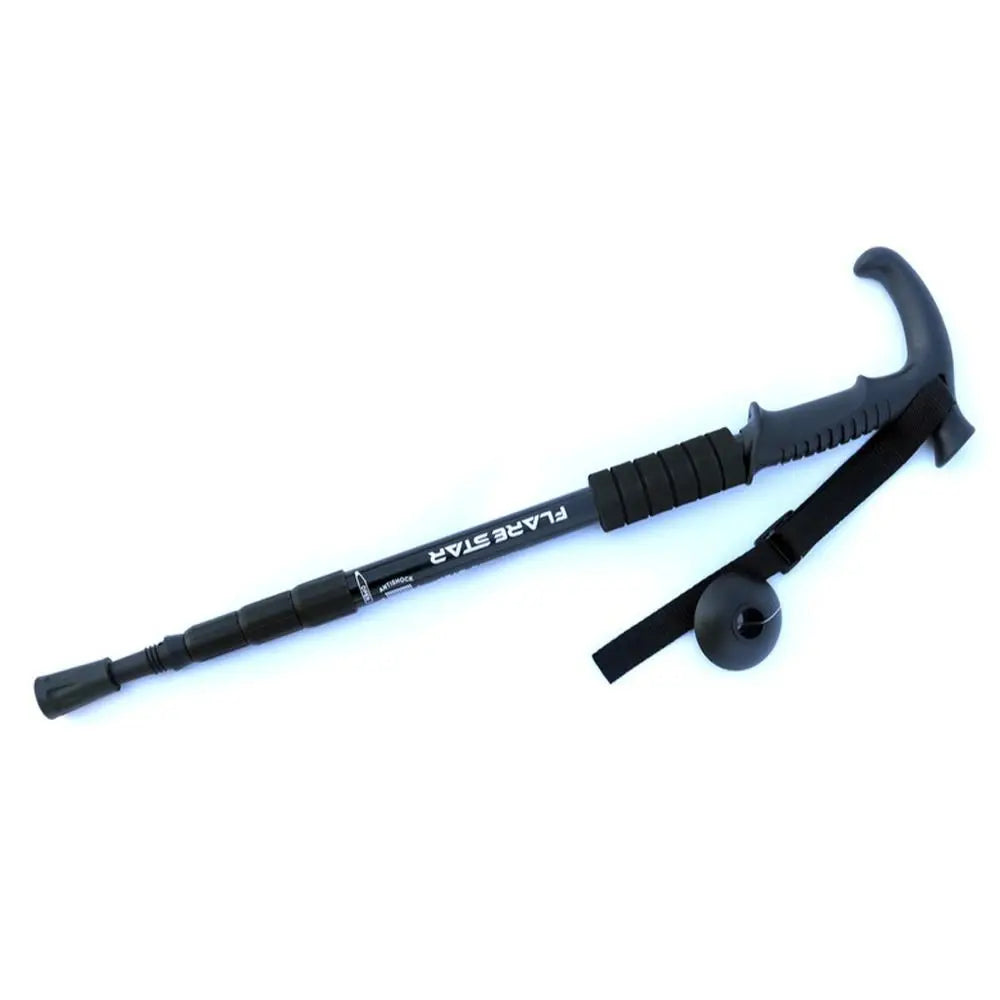 4 Section Trekking Poles Folding Non-slip Walking Stick Aluminium Alloy Ergonomic Handle Design Foldable Crutches Hiking