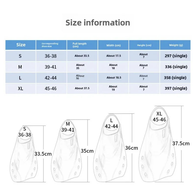 1 Pair Portable Short Swimming Fins Flippers Diving Fins Snorkeling Fins Scuba Diving Flipper Swimer Training For Swim Equipment