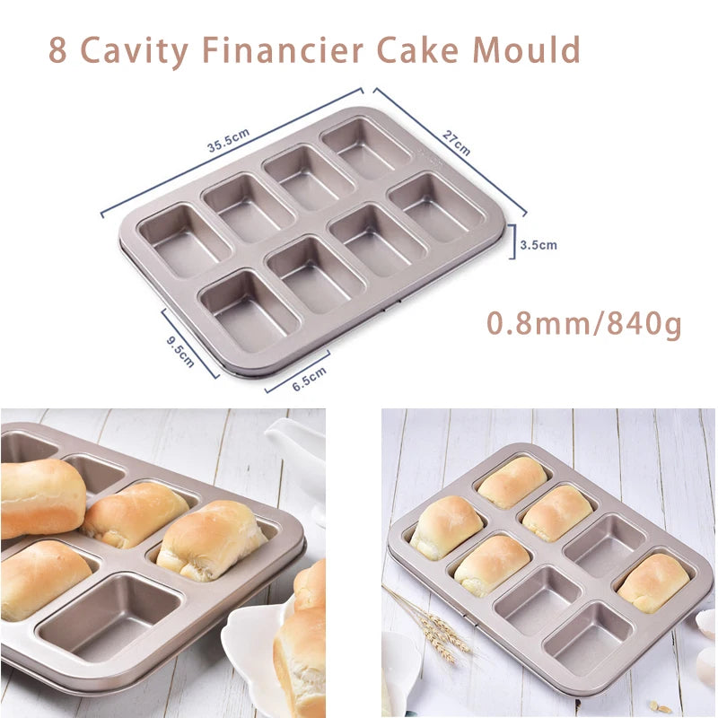 Puff Baking Pan Non-Stick Carbon Steel Cake Bread Buns Baking Ware Pan Mould Mold Tin Shape Tool Dishes for Bakeware