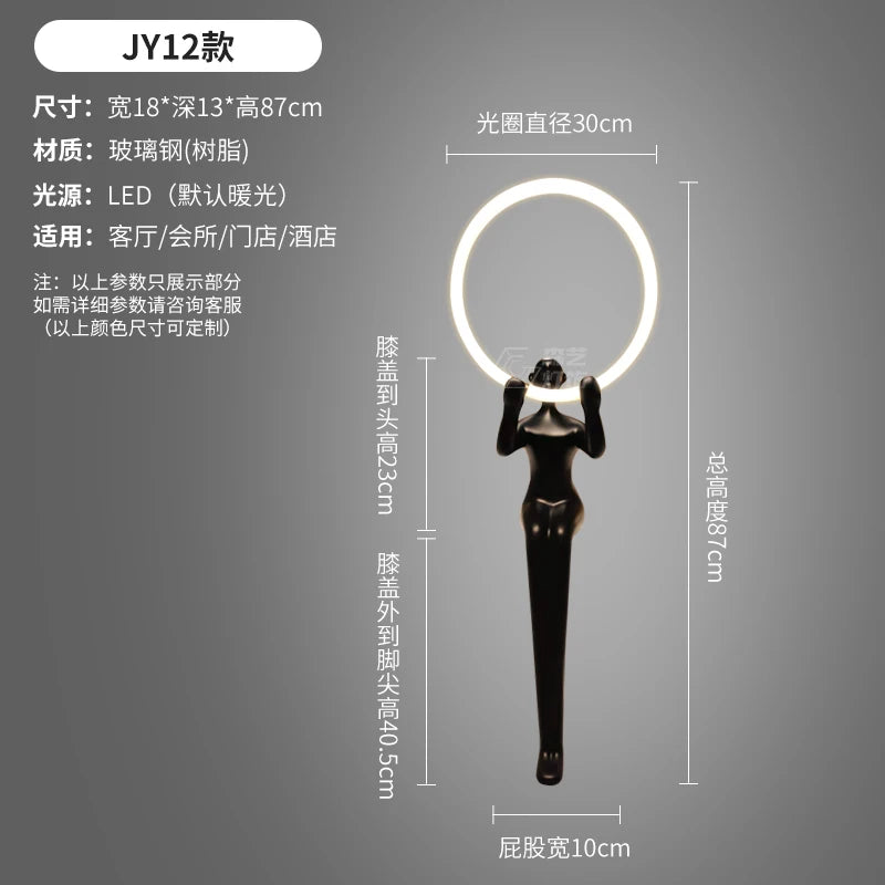Humanoid Art Sculpture Fall Floor Lamp Living Room Light Luxury Design Sense Modern Creative Modeling Floor Lamp