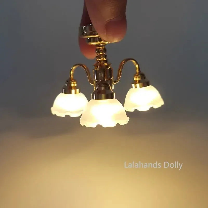 Dollhouse Miniature Furniture Decoration Item Fashion Simulation Can Be Bright Chandelier/floor Lamp Decor Accessories Toys
