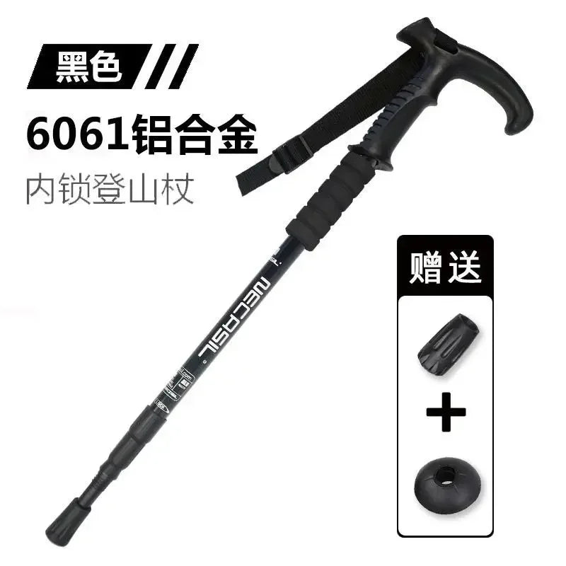 3-Section Adult Child Elderly Alpenstocks Ultralight Trekking Folding Pole Walking Hiking Sticks Non-Slip Mountaineering Tools