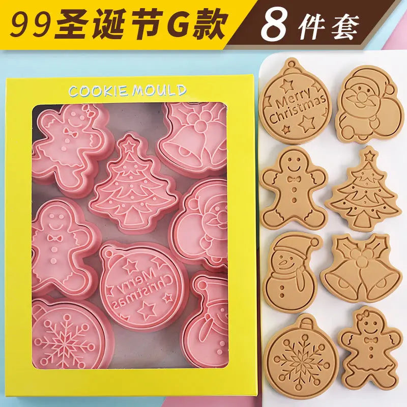24Pcs Sanrio Hello Kitty Cartoon Cookie Mold 3D Pressable Stamp Kitchen Baking Pastry Bakeware New Year Christmas Decoration