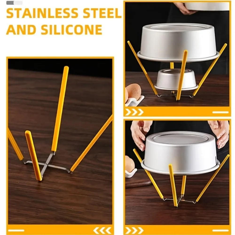 Collapsible Stainless Steel Cake Cooling Rack Multifunction Convenient Chiffon Cake Cooling Rack for Baking Essential Gadgets