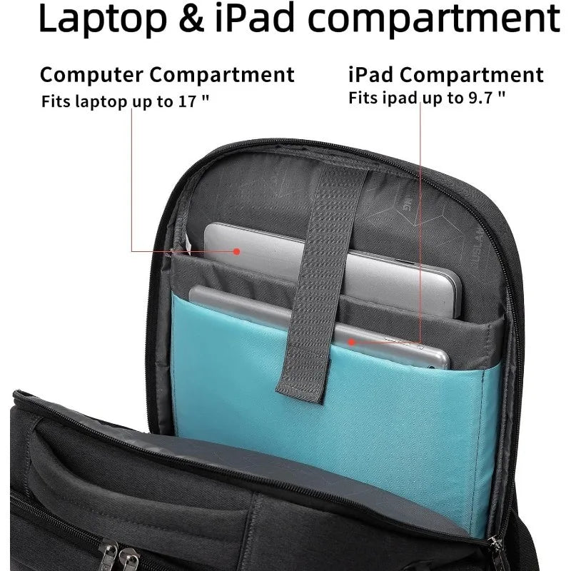 17 Inch Laptop Backpack for Travel Water Resistant College Backpack for Men Laptop Bag with USB Charging Port,Black