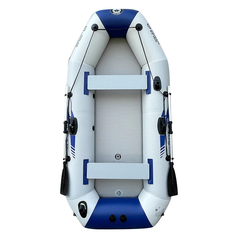 Inflatable Fishing Boat Rowing Kayak Canoe, Hovercraft Dinghy Air Mat, Outdoor Water Sport, 230cm, 3 Person