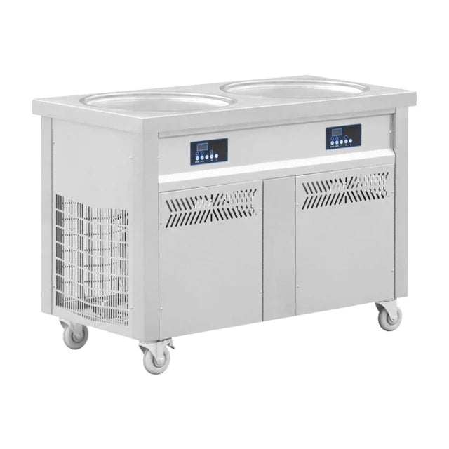 Flat Pan Instant Thailand Rolled Icecream Making Thai Stir Fry Tawa Roller Fried Ice Cream Roll Machine Fried Ice Cream Machine